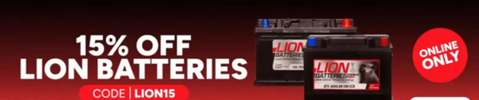 Euro Car Parts catalogue in Edinburgh | 15% Off Lion Batteries | 2025-10-29T00:00:00.000Z - 2025-11-22T00:00:00.000Z