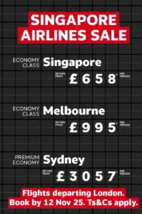 Flight Centre catalogue | Singaporte Airlines Sale | 2025-11-06T00:00:00.000Z - 2025-11-12T00:00:00.000Z