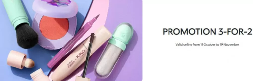 Kiko catalogue in Great Malvern | Promotion 3-For-2 | 2025-11-11T00:00:00.000Z - 2025-11-19T00:00:00.000Z