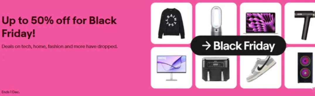 eBay catalogue | Up To 50% Off For Black Friday- | 2025-11-12T00:00:00.000Z - 2025-12-01T00:00:00.000Z