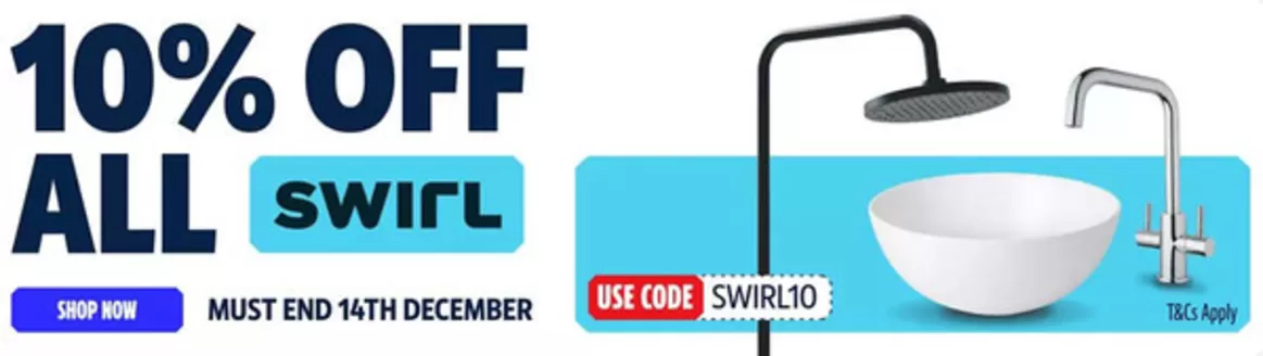 Screwfix catalogue in Havant | 10% Off All Swirl | 2025-12-09T00:00:00.000Z - 2025-12-30T00:00:00.000Z