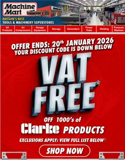Machine Mart catalogue in Farnborough | Vat Free* | 2026-01-12T00:00:00.000Z - 2026-01-20T00:00:00.000Z