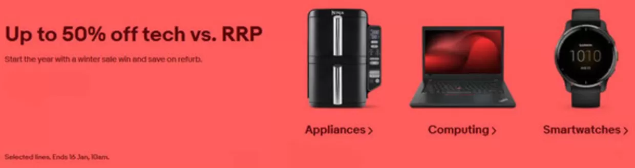 eBay catalogue in Manchester | Up To 50% Off Tech Vs. RRP | 2026-01-14T00:00:00.000Z - 2026-01-22T00:00:00.000Z