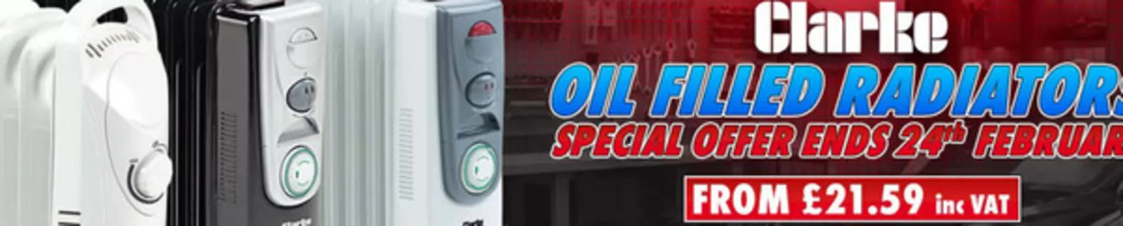 Machine Mart catalogue in Leeds | Clarke Oil Filled Radiators Special Offers | 2026-01-27T00:00:00.000Z - 2026-02-24T00:00:00.000Z
