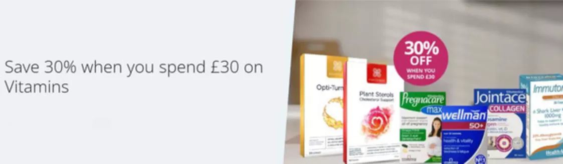 Lloyds Pharmacy catalogue in Carlisle | Save 30% When You Spend £30 On Vitamins | 2026-02-17T00:00:00.000Z - 2026-03-10T00:00:00.000Z