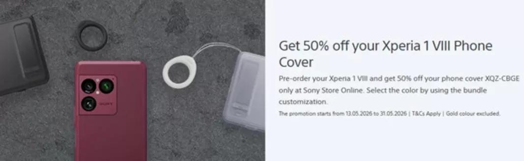 Sony catalogue in Galgate | Get 50% Off Your Xperia 1 Vlll Phone Cover | 2026-05-14T00:00:00.000Z - 2026-05-29T00:00:00.000Z