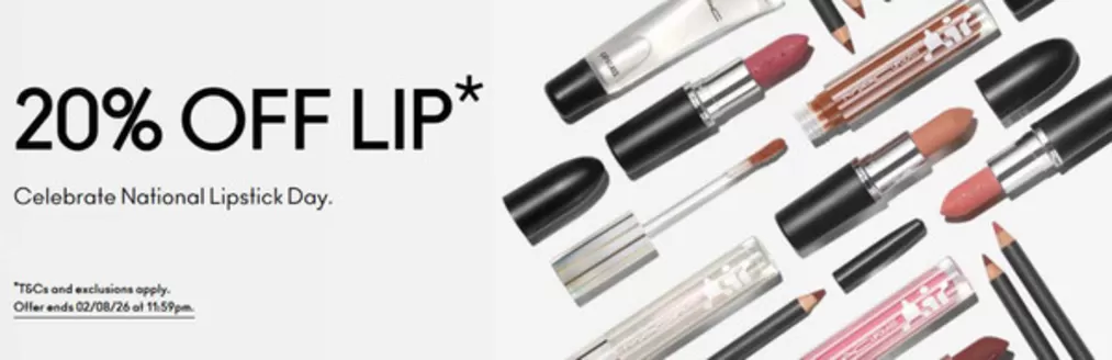 MAC Cosmetics catalogue in Pattingham | 20% Off Lip`  | 2026-07-27T00:00:00.000Z - 2026-08-02T00:00:00.000Z
