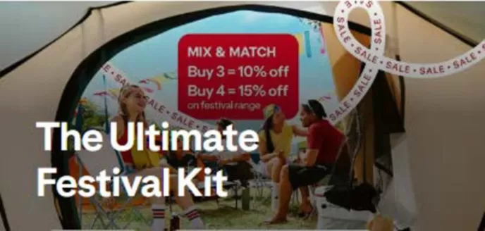 Decathlon catalogue in Stock | The UUltimate Festival Kit | 2026-08-19T00:00:00.000Z - 2026-09-10T00:00:00.000Z