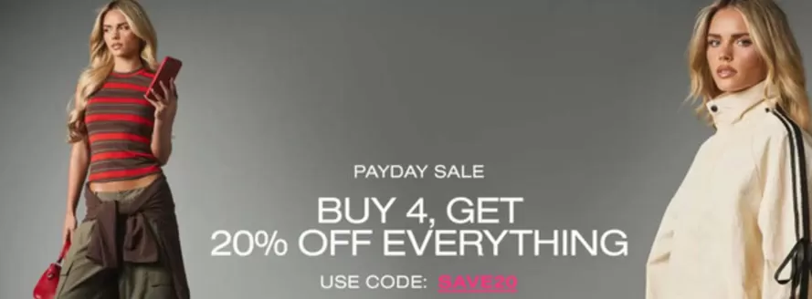 Missguided catalogue | Buy 4 , Get 20% Off Everything | 2026-09-01T00:00:00.000Z - 2026-09-16T00:00:00.000Z