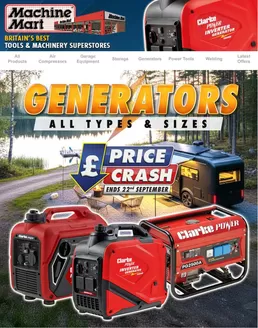 Machine Mart catalogue in Blackburn - West Lothian | GENERATORS ALL TYPES SIZE | 2026-09-11T00:00:00.000Z - 2026-09-22T00:00:00.000Z