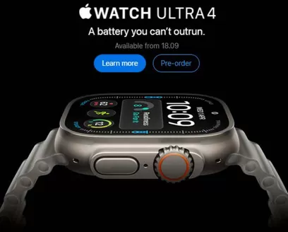 Apple catalogue | Watch Ultra4 | 2026-09-16T00:00:00.000Z - 2026-09-18T00:00:00.000Z