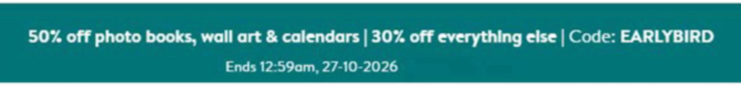 Photobox catalogue | 50% off photo books, wall art & calendars!! | 2026-10-22T00:00:00.000Z - 2026-10-27T00:00:00.000Z