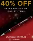 Cross catalogue | 40% Off Extra 40% Off On Outlet Items | 2026-09-17T00:00:00.000Z - 2026-10-05T00:00:00.000Z
