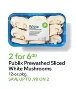 Prewashed Sliced White Mushrooms