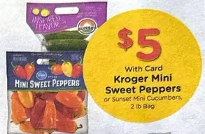 Mini Sweet Peppers or Sunset Mini Cucumbers