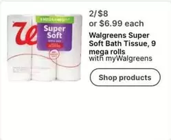 Super Soft Bath Tissue, 9 mega rolls