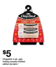 4-pk. ugly holiday sweater limited-edition lip balm