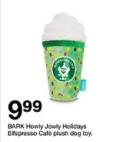 Plush - Howly Jowly Holidays Elfspresso Café plush dog toy