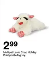 Plush - Lamb Chop Holiday Print plush dog toy