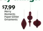 Merry Moments Paper Glitter Ornaments
