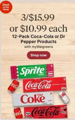Coca-Cola -  or Dr Pepper Products
