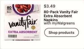 Vanity Fair - Extra Absorbent Napkins