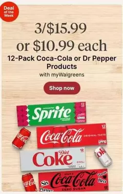 Coca-Cola -  or Dr Pepper Products