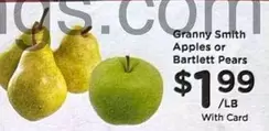 Granny Smith - Apples or Bartlett Pears