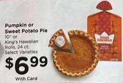 King's Hawaiian - Pumpkin or Sweet Potato Pie, Rolls