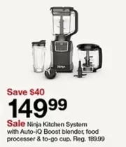 Ninja - Kitchen System with Auto-IQ Boost blender, food processer & to-go cup