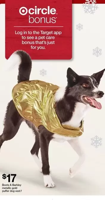 Pet - Metallic Gold Puffer Dog Vest