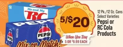 Pepsi -  or RC Cola Products