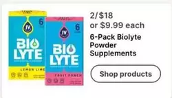 6-Pack Biolyte Powder Supplements