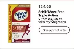 Move Free Triple Action Vitamins, 64 ct.
