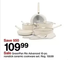 Rio Advanced 10-pc. nonstick ceramic cookware set