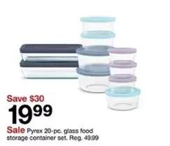 Pyrex - 20-pc. glass food storage container set