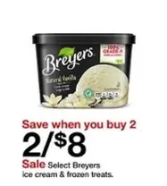 Breyers - Select ice cream & frozen treats