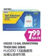 13 GAL DRAWSTRING TRASH BAG 50BAG