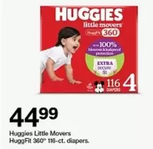 Huggies - Little Movers HuggFit 360° 116-ct. diapers