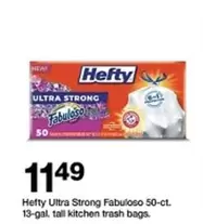 Hefty - Ultra Strong Fabuloso 50-ct. 13-gal. tall kitchen trash bags