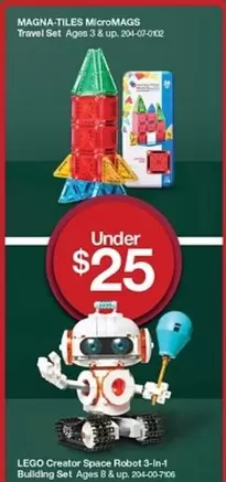 LEGO - MicroMAGS Travel Set, Creator Space Robot 3-in-1 Building Set