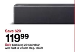 Samsung - 2.0 soundbar with built-in woofer