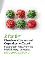 Christmas Decorated Cupcakes, 6-Count