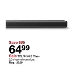 S45H S Class 2.0 channel soundbar