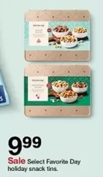 Select Favorite Day holiday snack tins