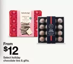 holiday chocolate tins & gifts