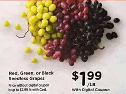 Red, Green, or Black Seedless Grapes