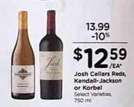 Kendall-Jackson - Cellars Reds,  or Korbel