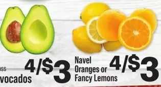 Avocados, Navel Oranges or Fancy Lemons