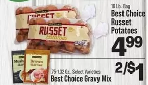 Russet Potatoes, Gravy Mix